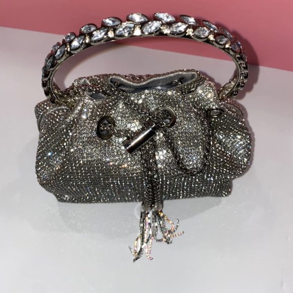 Neiman Marcus Handbags - Neiman TOPALL  Rhinestone Evening Bag Bling Purse Sparkly Diamond Silver Clutch